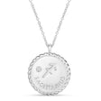 Sagittarius Zodiac Diamond Medallion Disk Pendant Necklace 14k White Gold