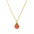 Ladybug Enamel Pendant Necklace 14k Yellow Gold