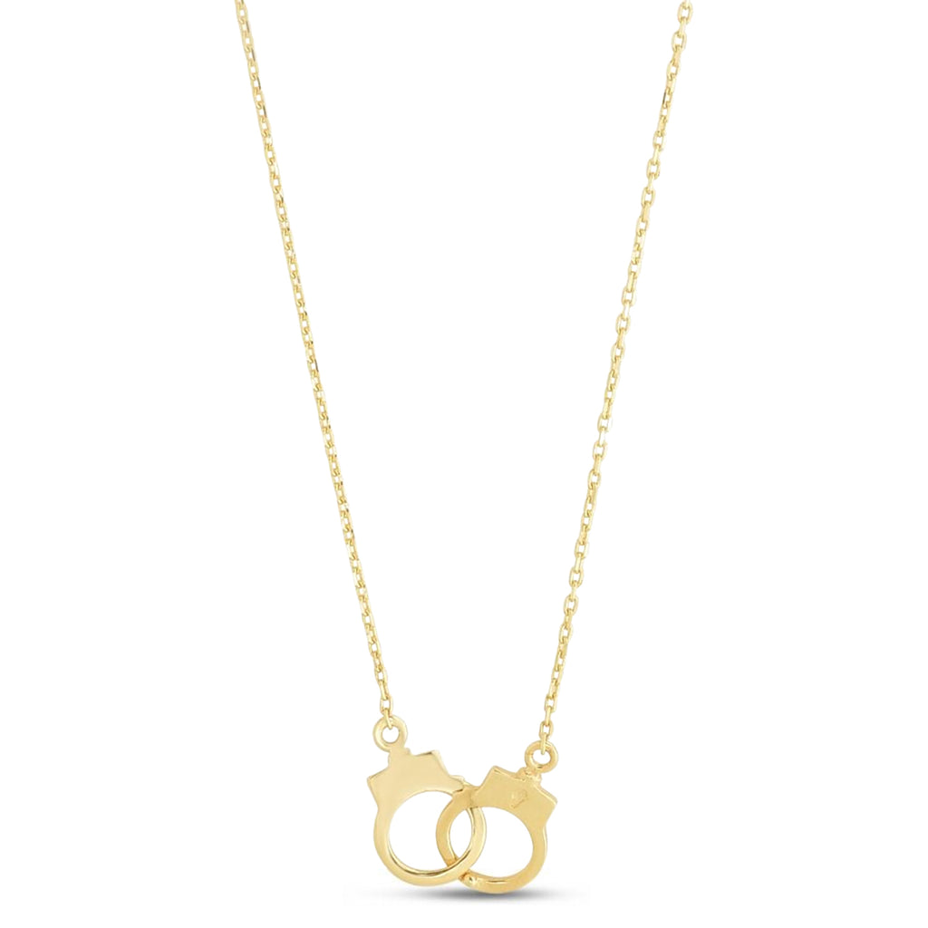 Adjustable Handcuff Necklace Pendant 14K Yellow Gold