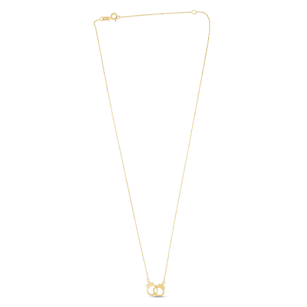 Adjustable Handcuff Necklace Pendant 14K Yellow Gold