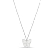 Mother of Pearl Butterfly Pendant Necklace 14k White Gold
