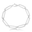 Large Bombay Paperclip Bracelet 14k White Gold (7mm)