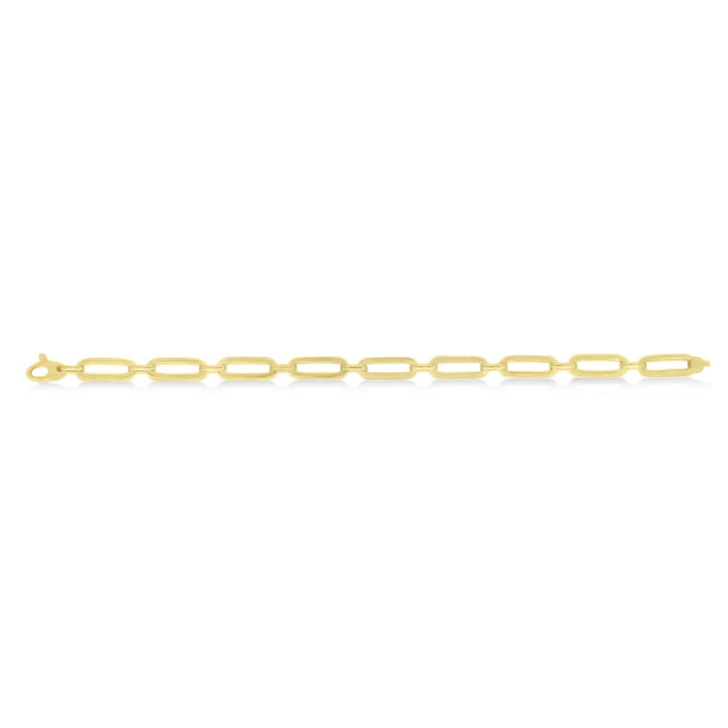 Large Bombay Paperclip Bracelet 14k Yellow Gold (7mm)