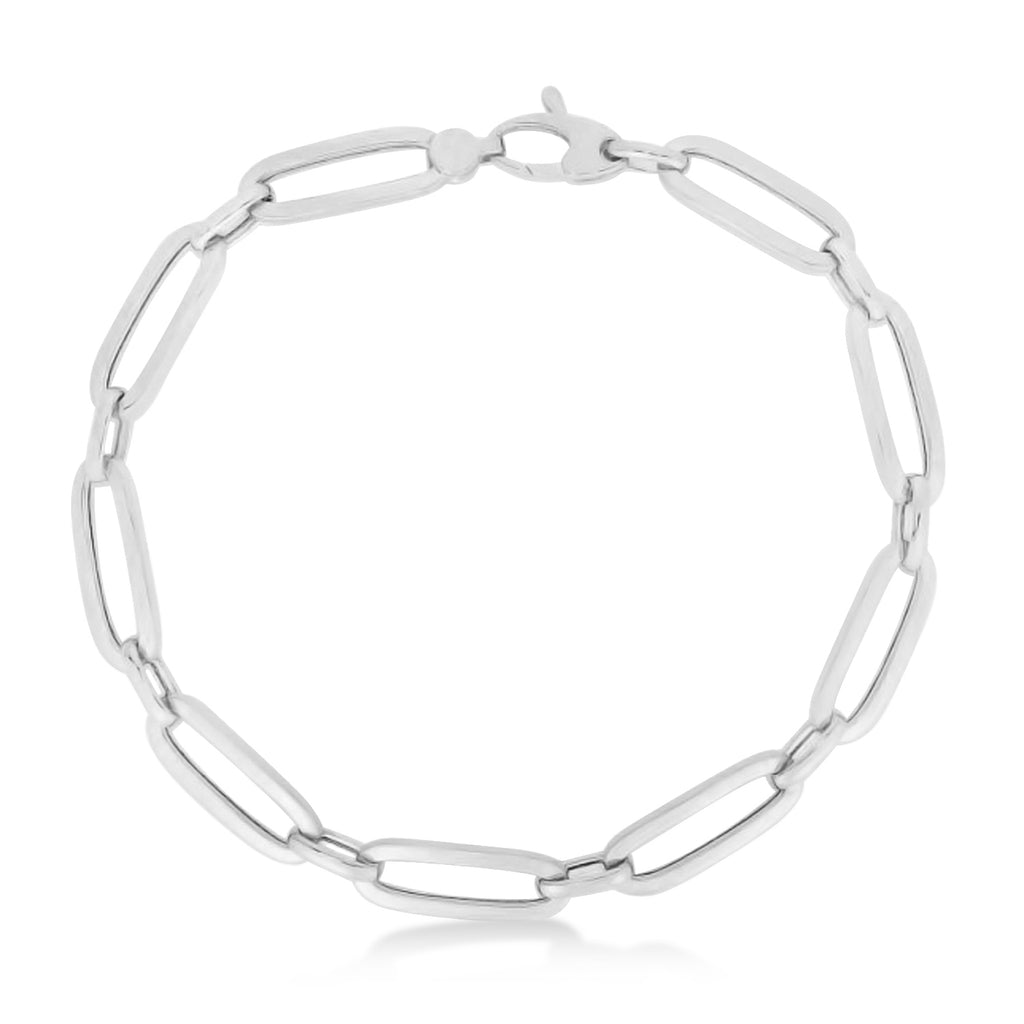 Medium Bombay Paperclip Bracelet 14k White Gold (5.6mm)