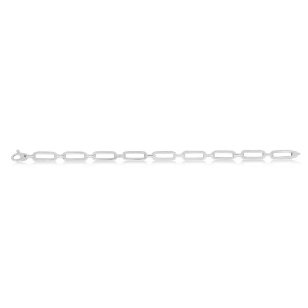 Medium Bombay Paperclip Bracelet 14k White Gold (5.6mm)