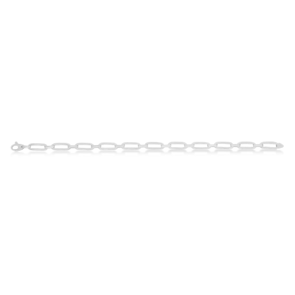 Small Bombay Paperclip Bracelet 14k White Gold (4.6mm)