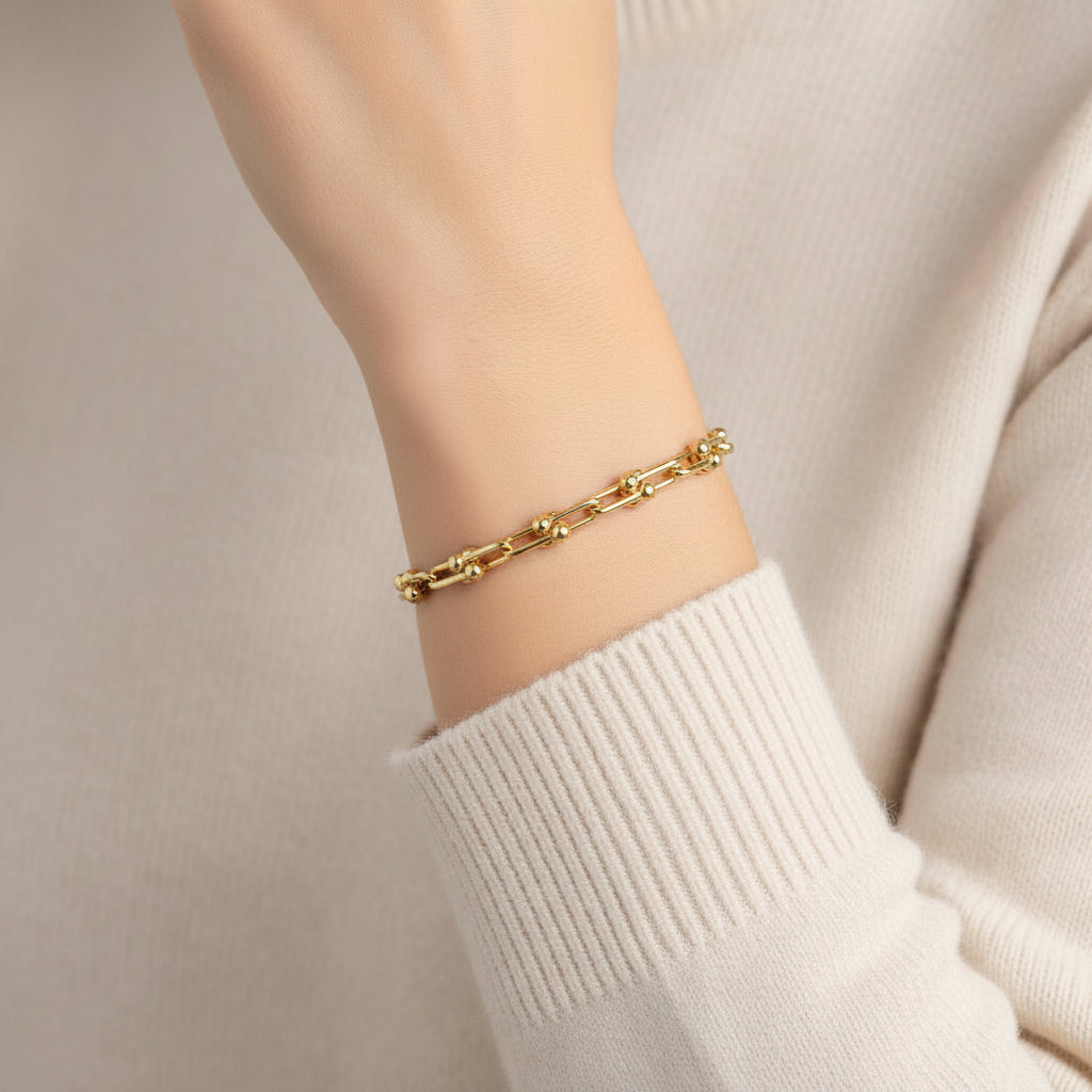 Jax Link Chain Bracelet 14K Yellow Gold