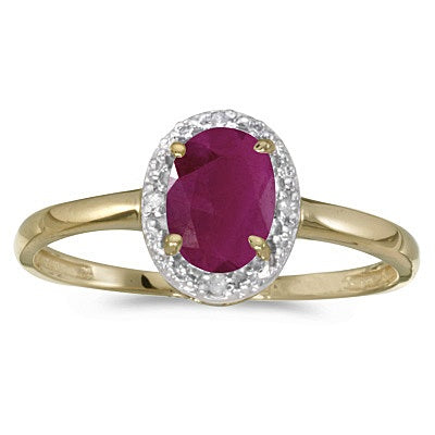 Ruby and Diamond Cocktail Ring in 14K Yellow Gold (0.95ct)
