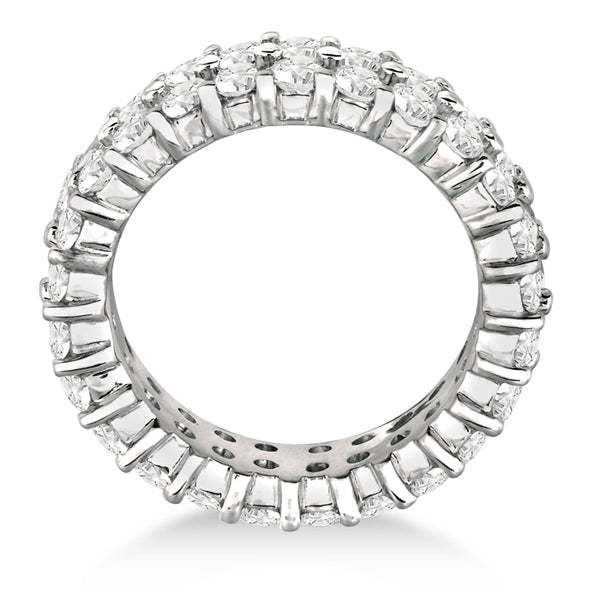 Two-Row Wide Band Diamond Eternity Ring 18k White Gold (4.50ct)