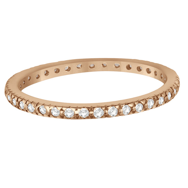 Pave Diamond Eternity Ring Anniversary Band 14K Rose Gold (0.26ct)