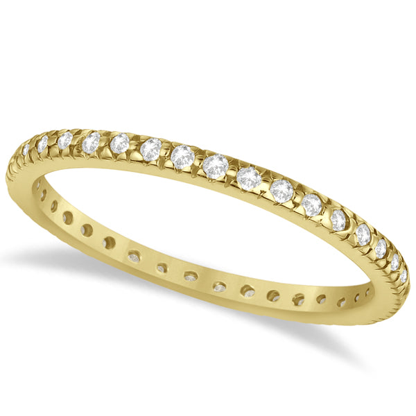 Pave Diamond Eternity Ring Anniversary Band 14K Yellow Gold (0.26ct)