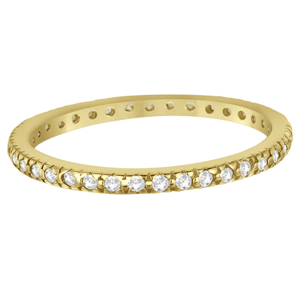 Pave Diamond Eternity Ring Anniversary Band 14K Yellow Gold (0.26ct)