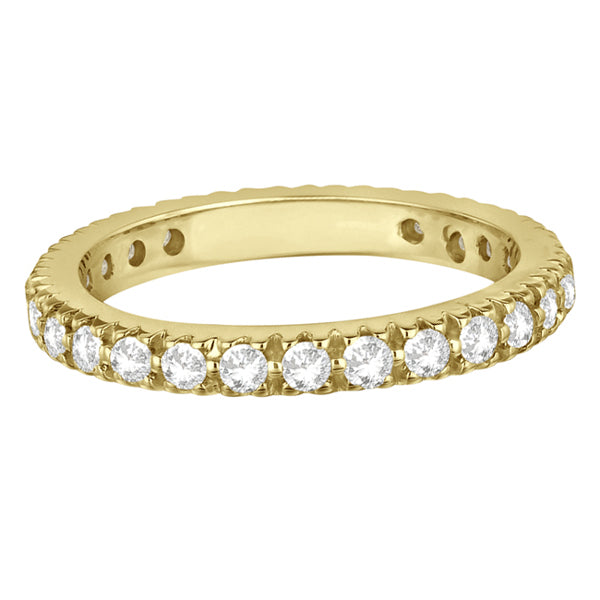 Pave Diamond Eternity Ring Anniversary Band 14K Yellow Gold (0.75ct)
