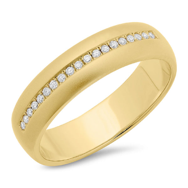 0.17ct 14k Yellow Gold Diamond Men's Band