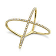 Diamond Accented X Ring 14k Yellow Gold (0.18ct)