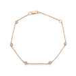 Diamond Station Bezel Set Bracelet 14k Rose Gold (0.13ct)