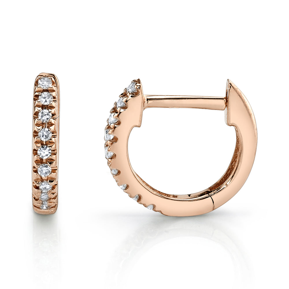 Diamond Mini Huggie Earrings 14k Yellow Gold (0.04ct)