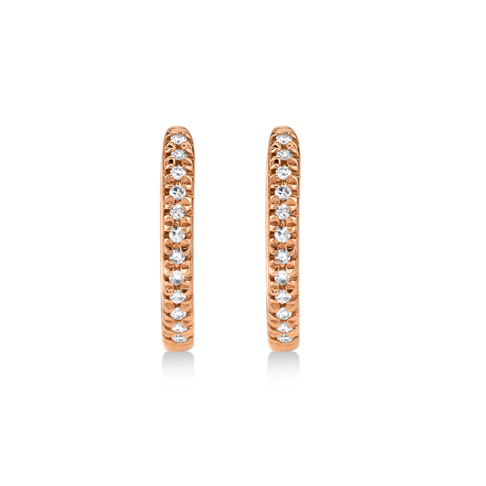 Diamond Huggie Earrings 14k Rose Gold (0.07ct)