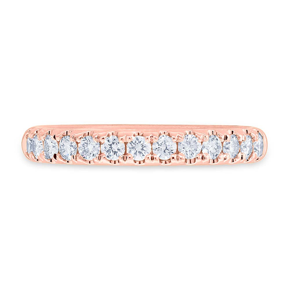 Diamond Accented Half Eternity Wedding Band 14k Rose Gold (0.55ct)