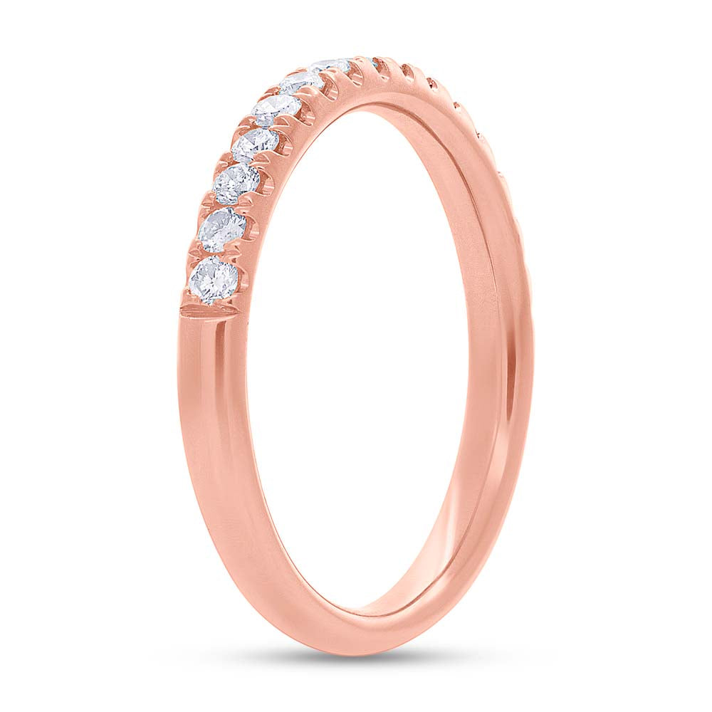 Diamond Accented Half Eternity Wedding Band 14k Rose Gold (0.55ct)