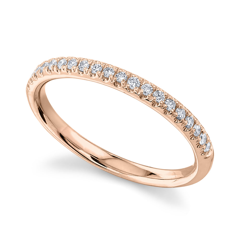 Diamond Prong Half Eternity Band 14k Rose Gold (0.18ct)