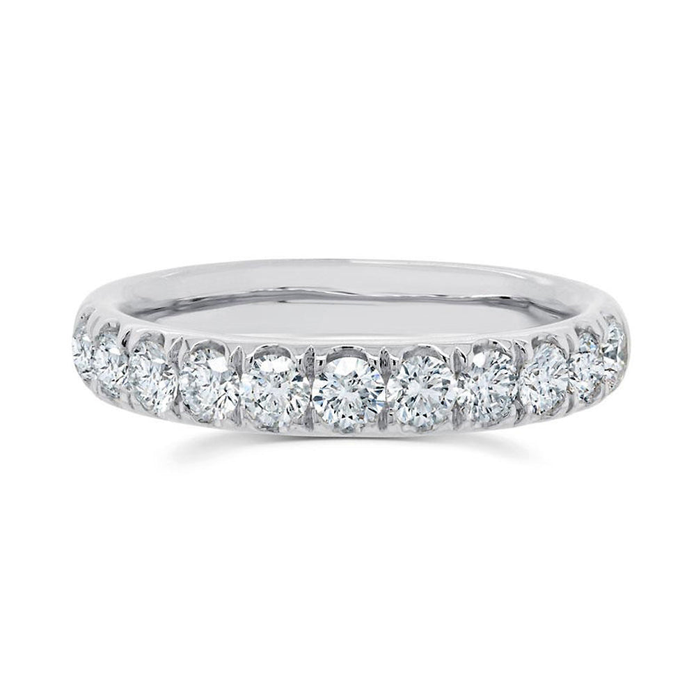 Diamond Prong Half Eternity Band 14k White Gold (0.90ct)