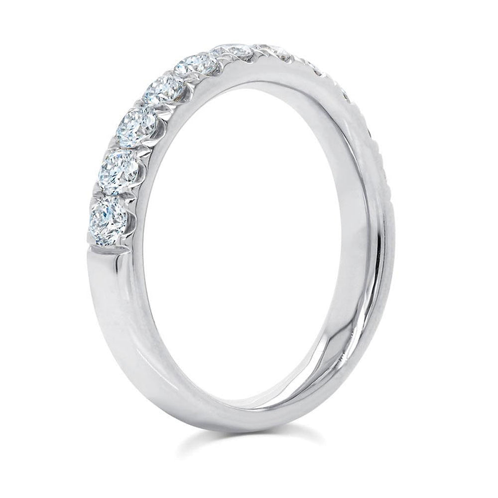 Diamond Prong Half Eternity Band 14k White Gold (0.90ct)