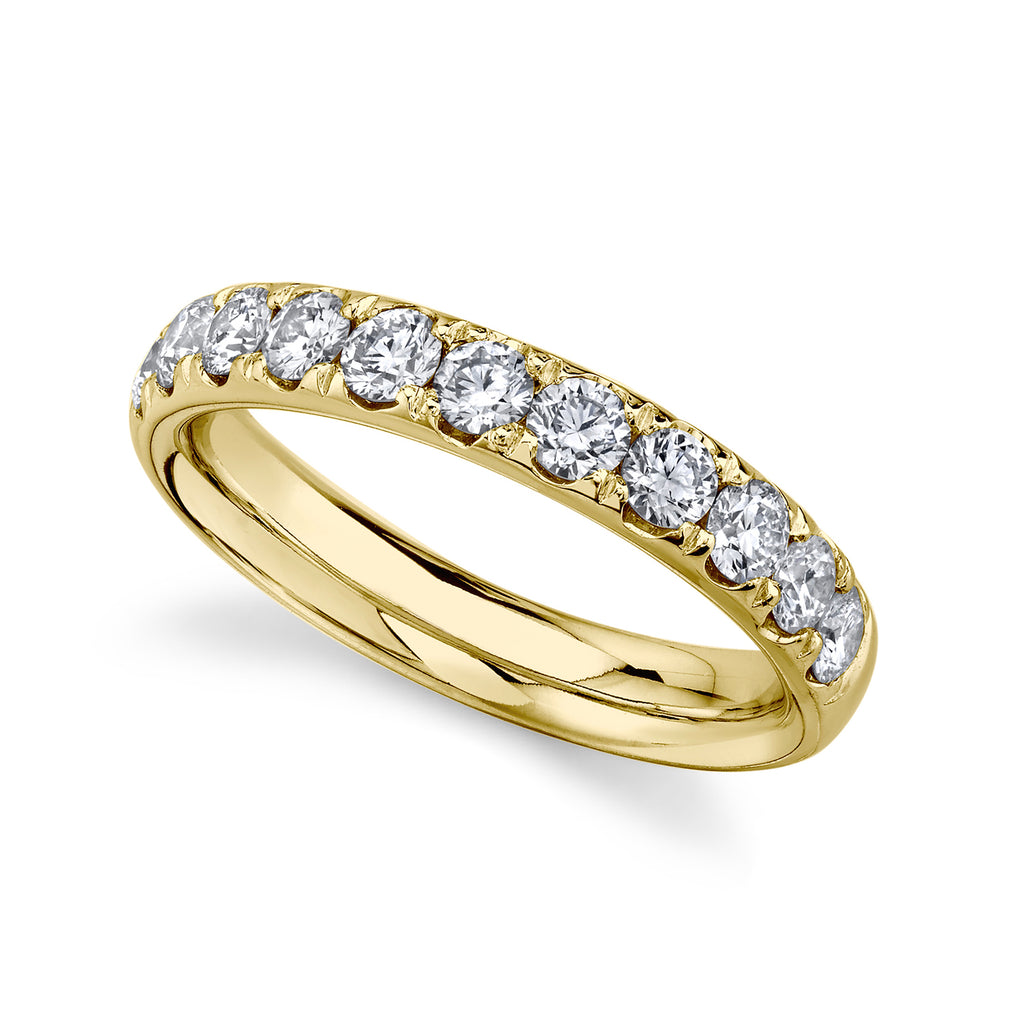 Diamond Prong Half Eternity Band 14k Yellow Gold (0.90ct)