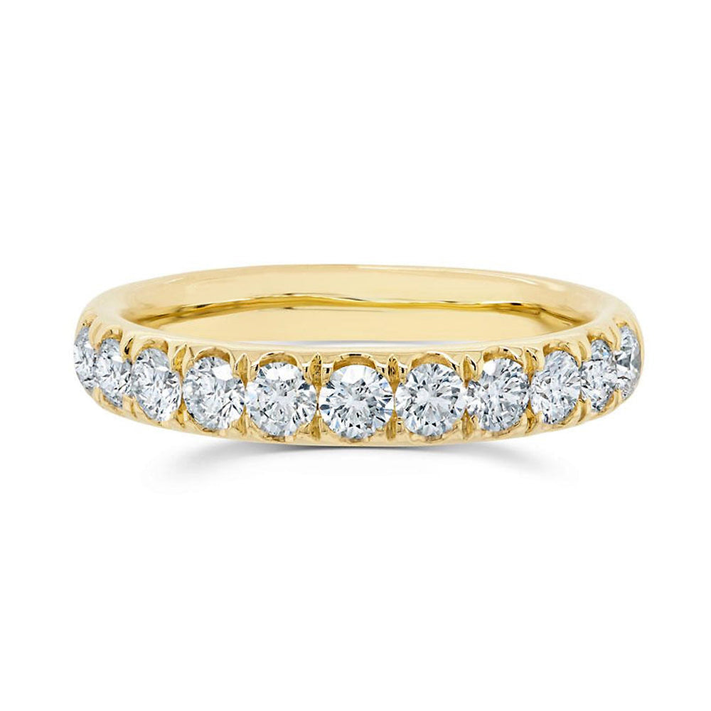 Diamond Prong Half Eternity Band 14k Yellow Gold (0.90ct)