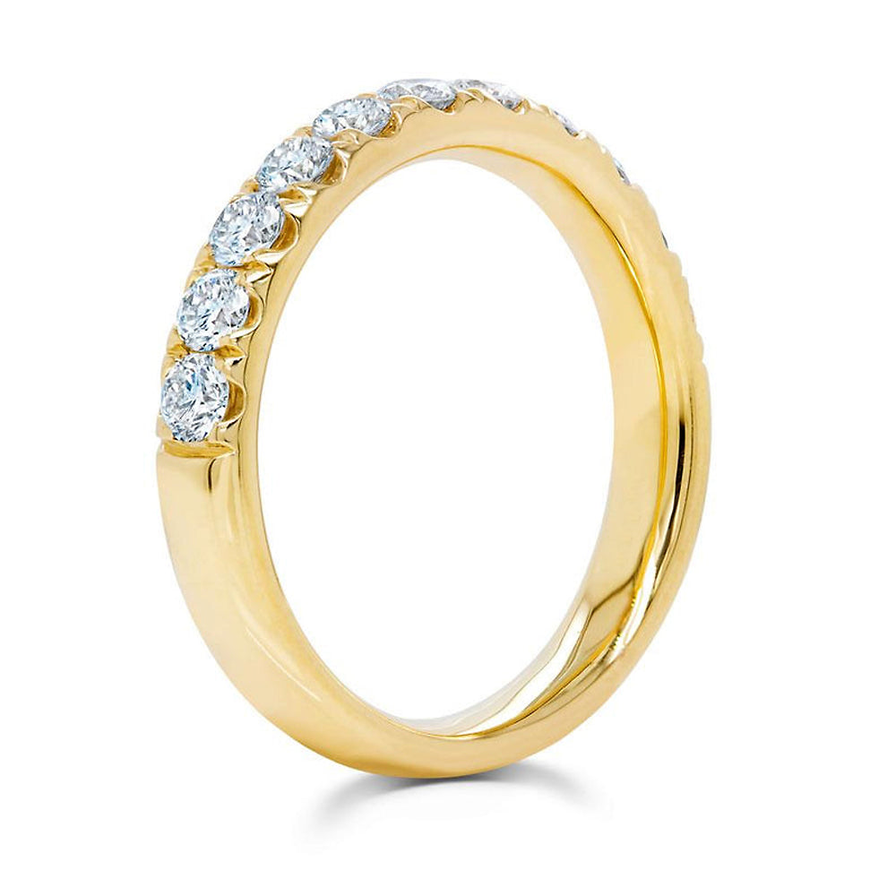 Diamond Prong Half Eternity Band 14k Yellow Gold (0.90ct)