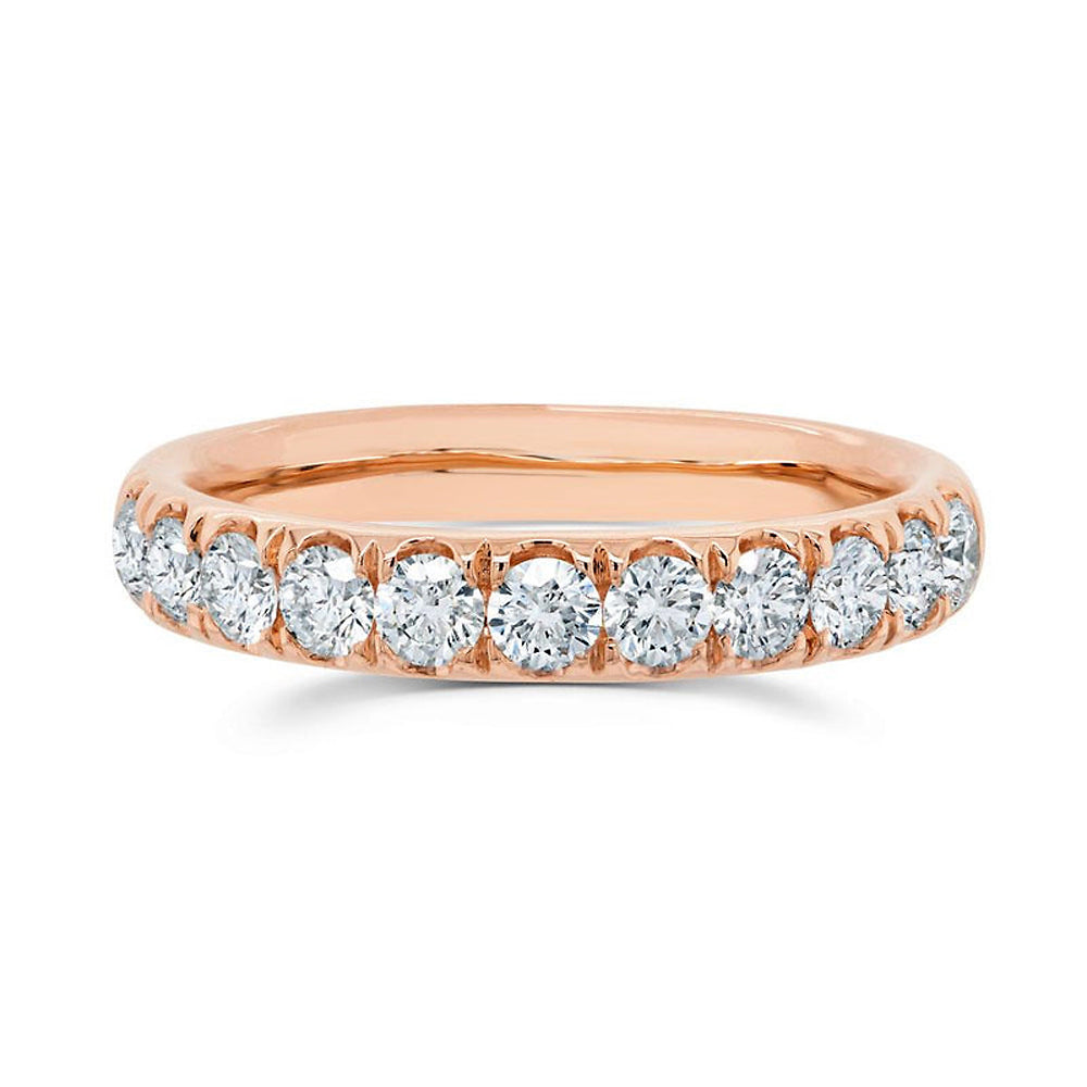 Diamond Prong Half Eternity Band 14k Rose Gold (0.90ct)