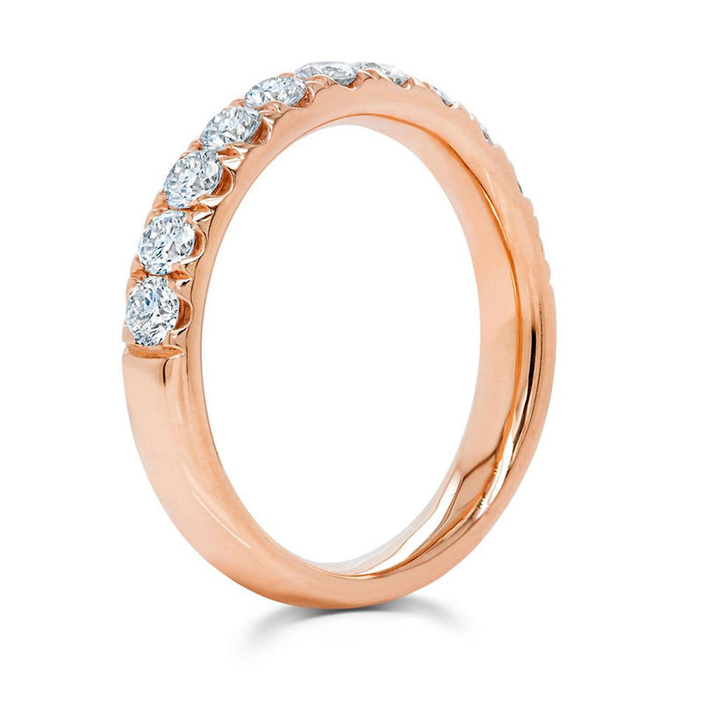 Diamond Prong Half Eternity Band 14k Rose Gold (0.90ct)