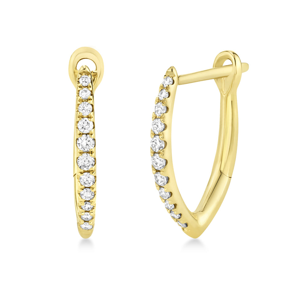Diamond Accented Hoop Earrings 14k Yellow Gold (0.15ct)