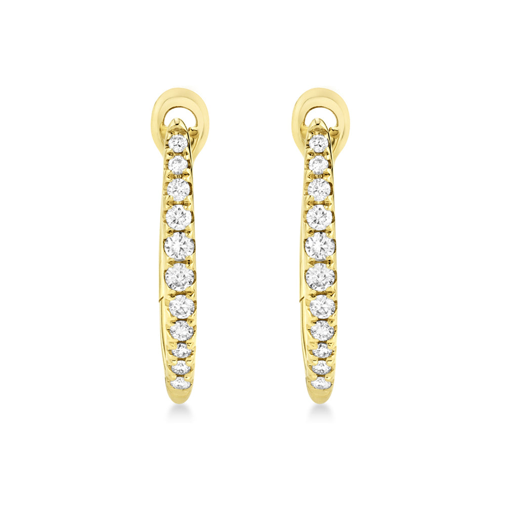 Diamond Accented Hoop Earrings 14k Yellow Gold (0.15ct)