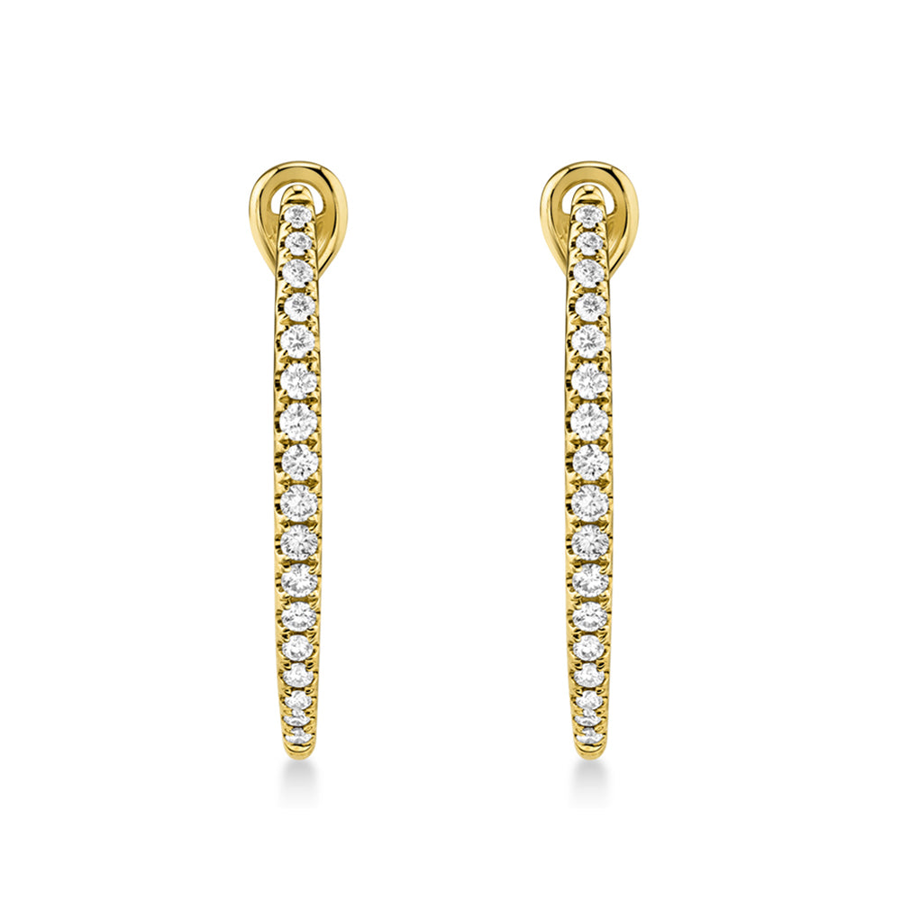 Diamond Accented Hoop Earrings 14k Yellow Gold (0.35ct)