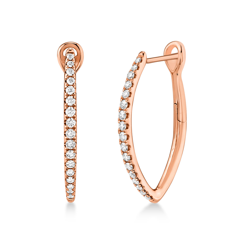 Diamond Accented Hoop Earrings 14k Rose Gold (0.35ct)