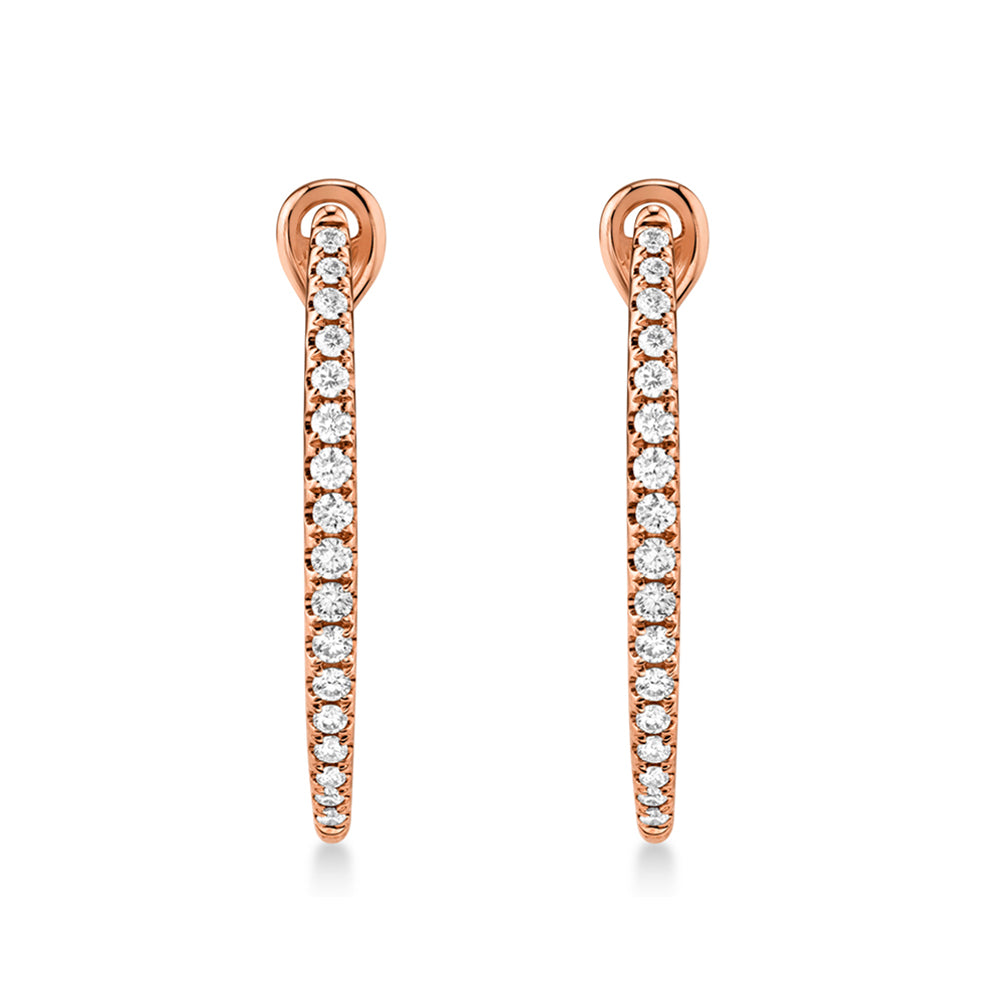 Diamond Accented Hoop Earrings 14k Rose Gold (0.35ct)
