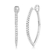 Diamond Accented Hoop Earrings 14k White Gold (0.75ct)