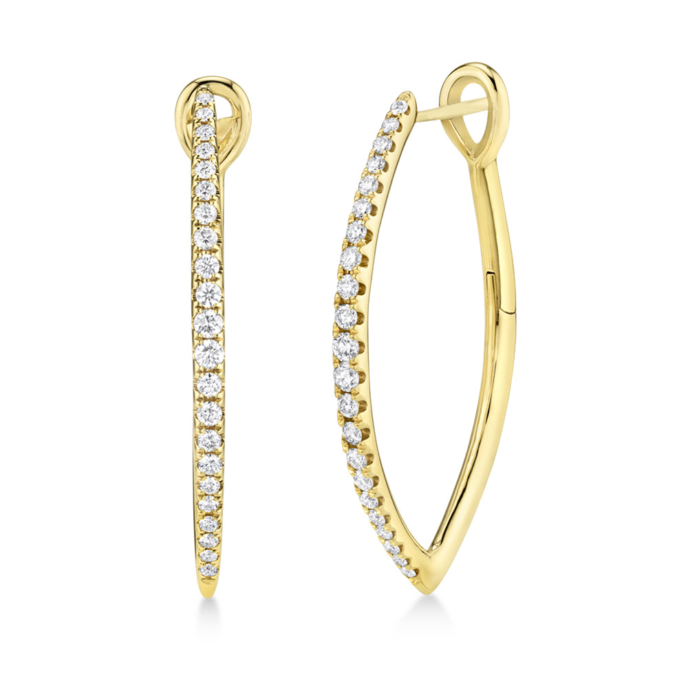 Diamond Accented Hoop Earrings 14k Yellow Gold (0.75ct)