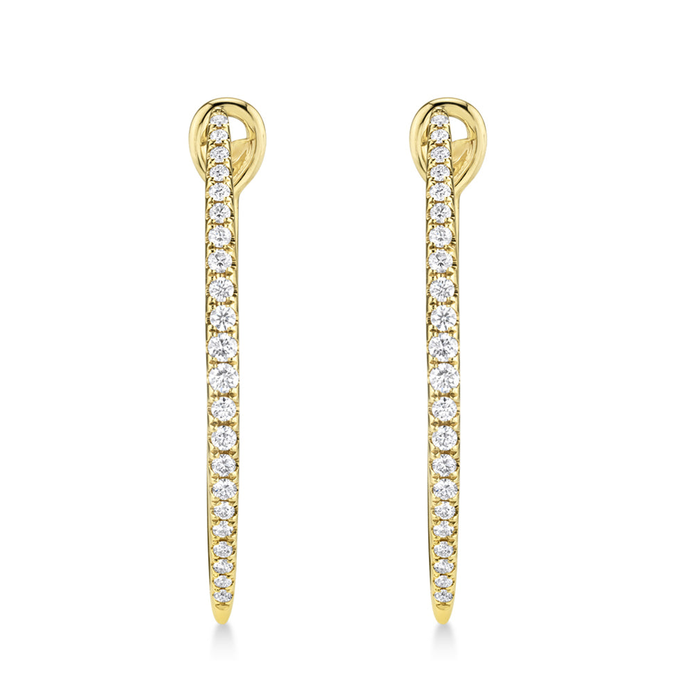 Diamond Accented Hoop Earrings 14k Yellow Gold (0.75ct)
