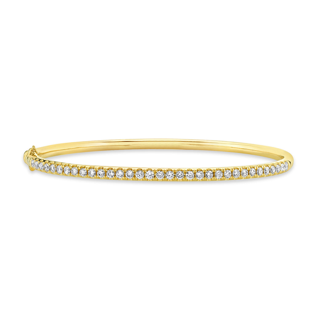 Diamond Prong Half Eternity Bangle Bracelet 14k Yellow Gold (2.00ct)