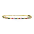 Rainbow Sapphire Gemstone Pave Bracelet in 14k Yellow Gold (1.18ct)