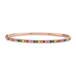 Rainbow Sapphire Gemstone Pave Bracelet in 14k Rose Gold (1.18ct)