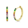Multicolor Diamond Huggie Earrings 14k Yellow Gold (0.32ct)