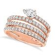 Diamond Pear Wrap Around Statement Ring 14k Rose Gold (1.28ct)