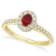 Oval Ruby Solitaire & Diamond Engagement Ring 14K Yellow Gold (0.64ct)