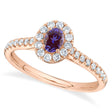 Oval Lab Alexandrite & Diamond Engagement Ring 14K Rose Gold (0.55ct)