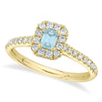 Emerald-Cut Aquamarine & Diamond Engagement Ring 14K Yellow Gold (0.59ct)