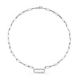 Diamond Paper Clip Link Necklace 14k White Gold (1.77ct)