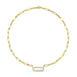 Diamond Paper Clip Link Necklace 14k Yellow Gold (1.77ct)